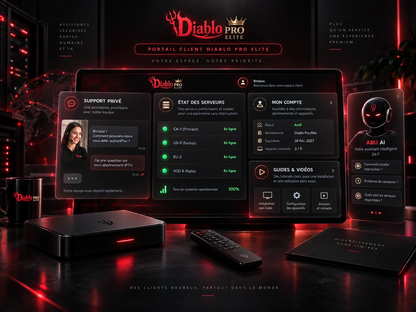 Portail client privé Diablo Pro Elite